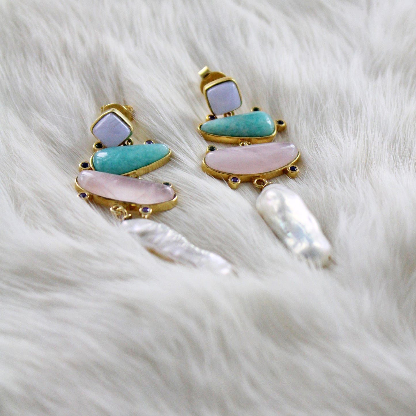 Pendientes de Plata de Ley multicolor