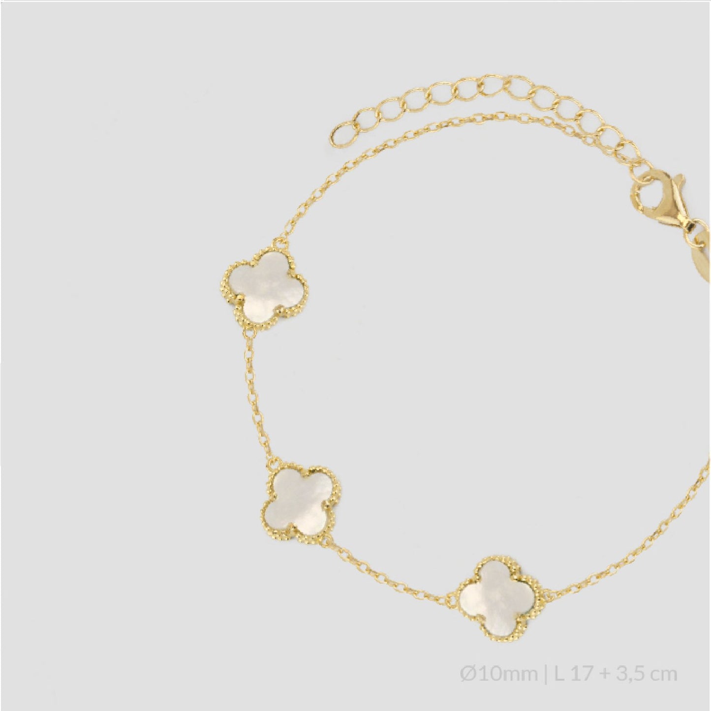 Pulsera de Plata de Ley flores blancas