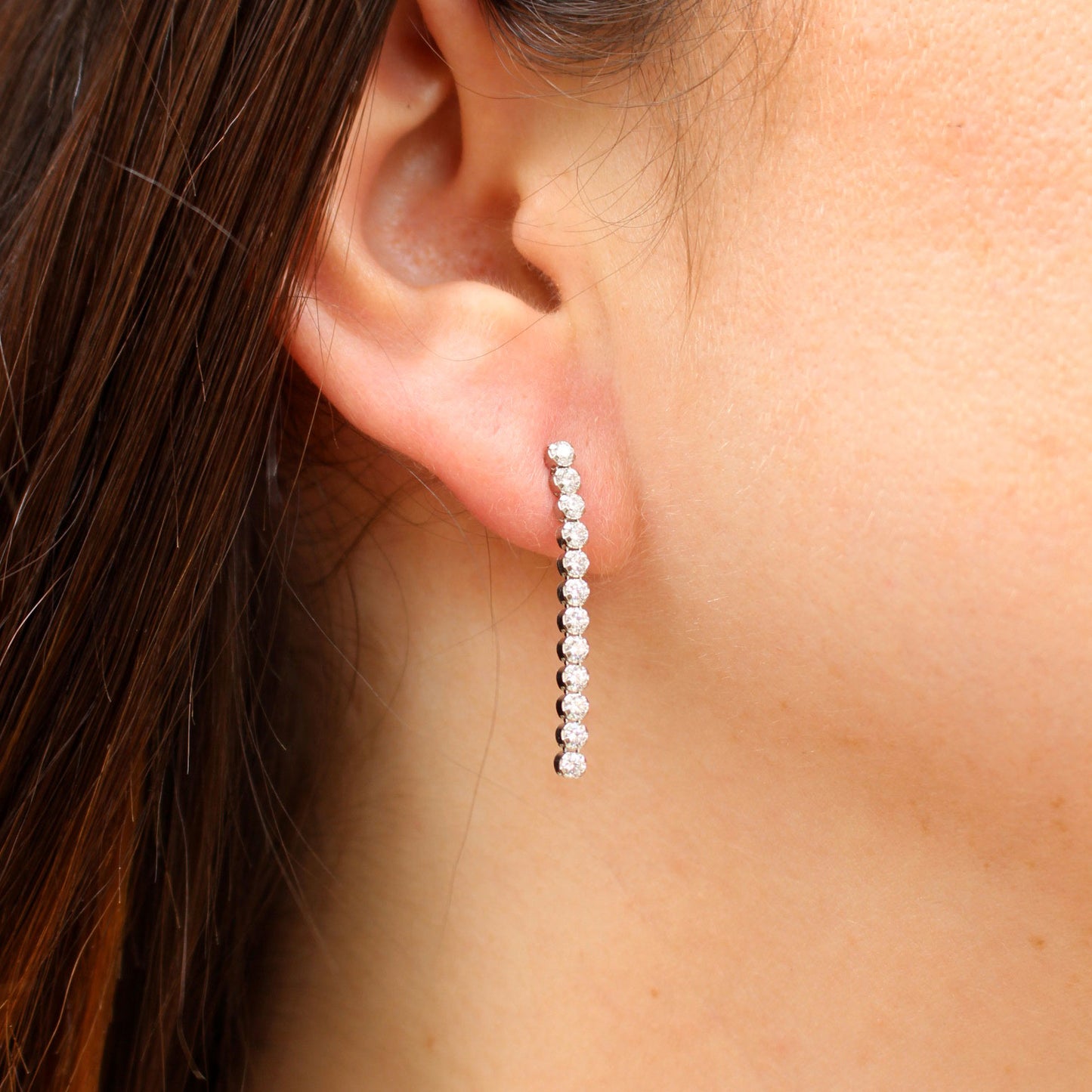 Pendientes plata tenis riviere 28mm