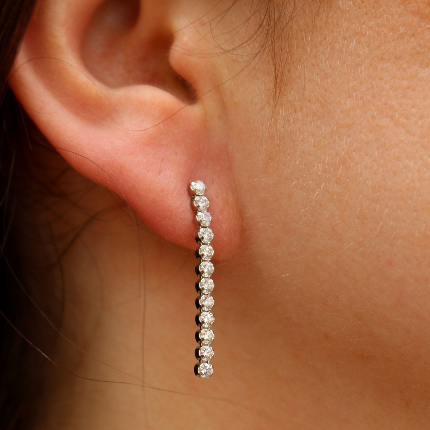 Pendientes plata tenis riviere 28mm