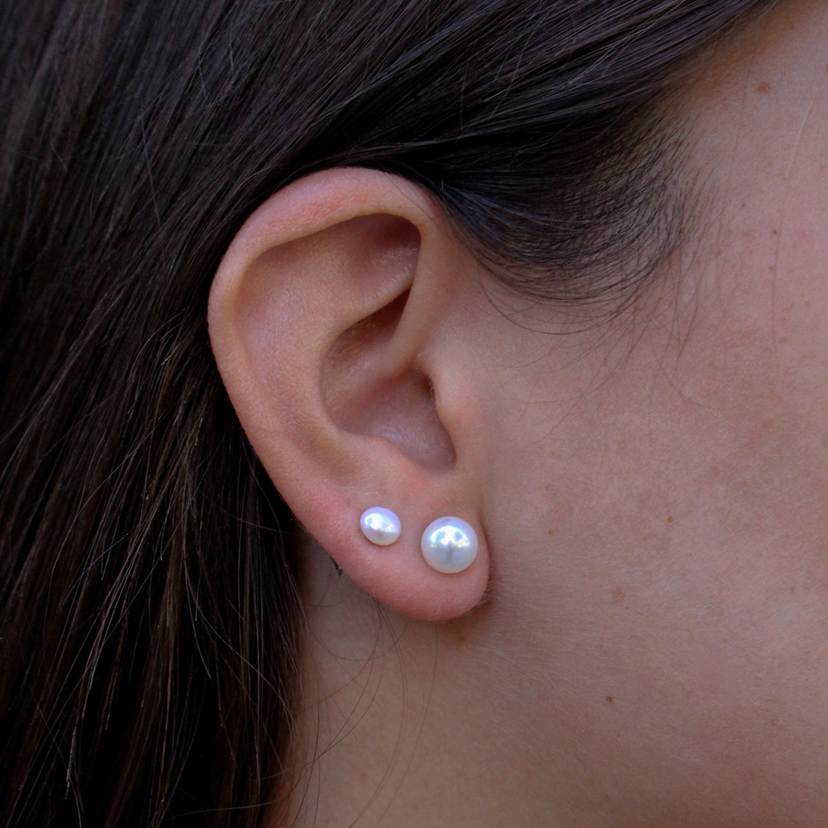 Pendiente perla natural 5mm