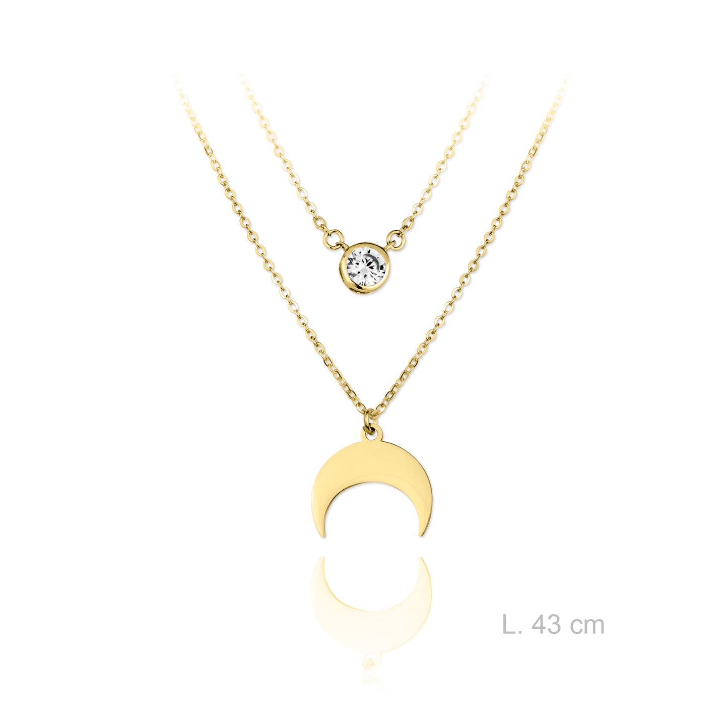 Gargantilla de Plata de Ley y circonitas luna