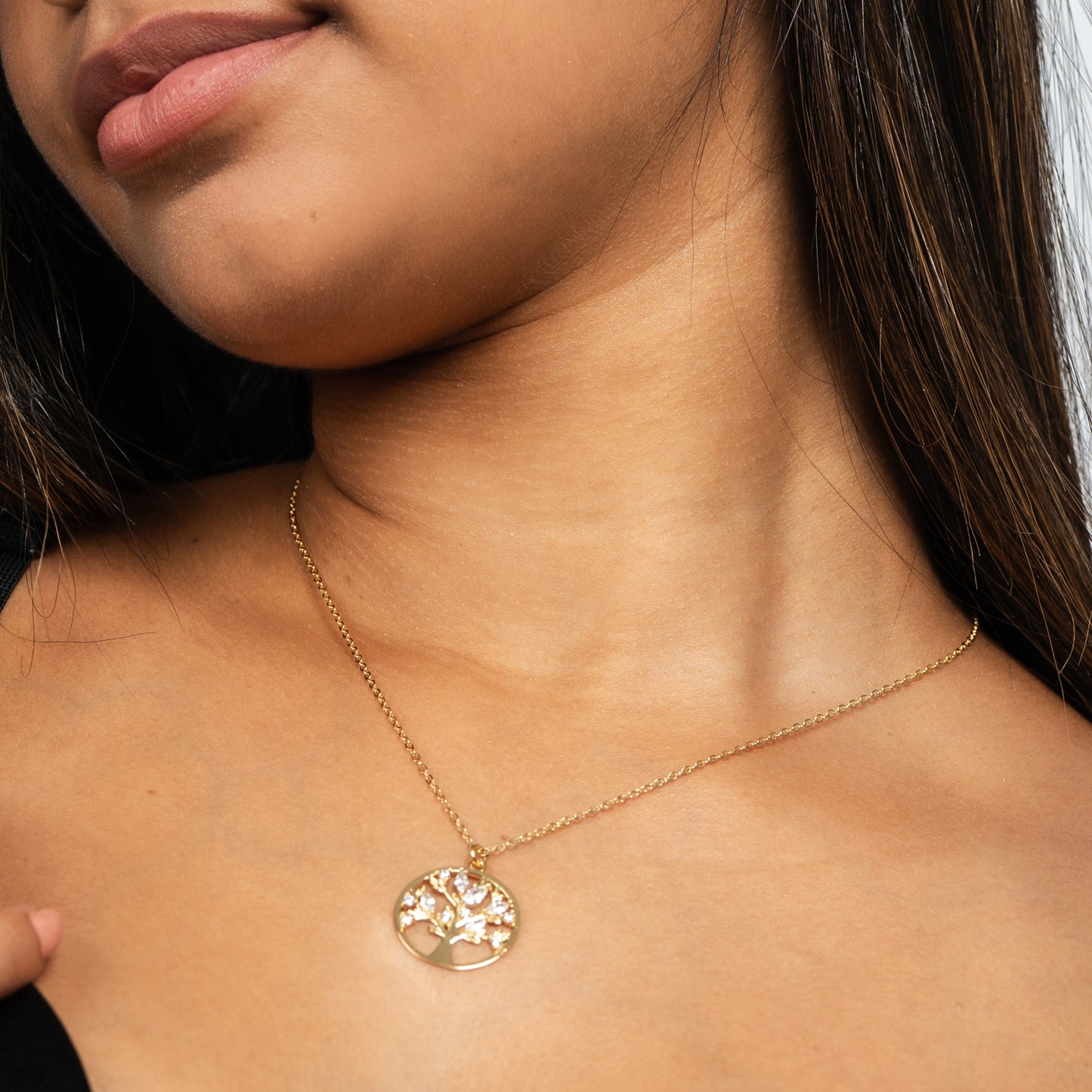 Collar de Plata de Ley con circonitas árbol de la vida