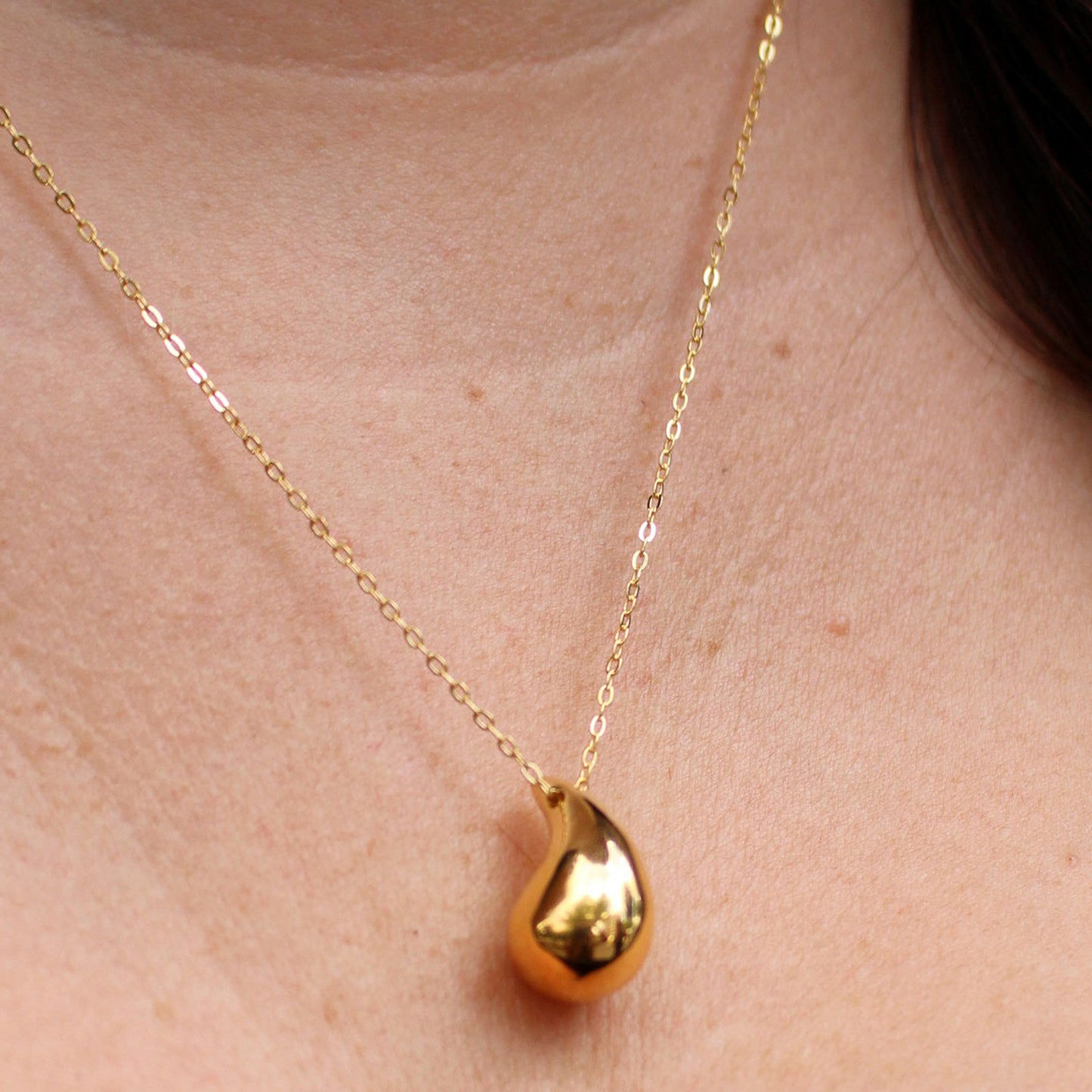 Collar de Gota plata bañada en oro