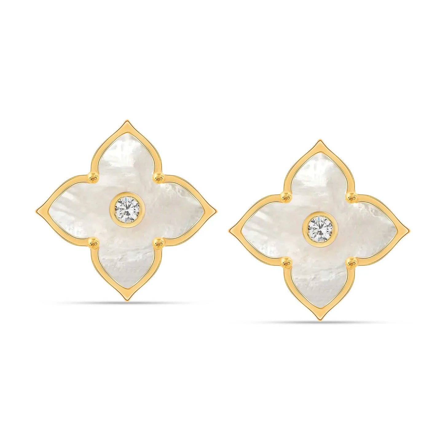 Pendientes grandes con flor de malaquita