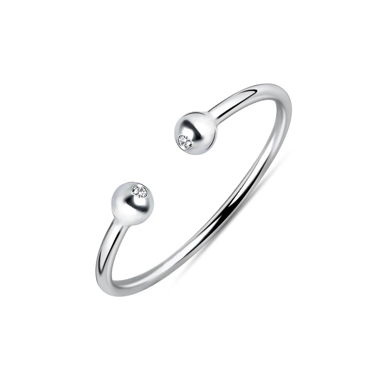 Anillos de dedo con círculo abierto y cuentas de bola