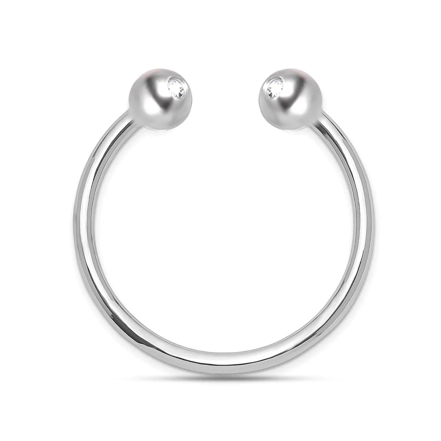 Anillos de dedo con círculo abierto y cuentas de bola