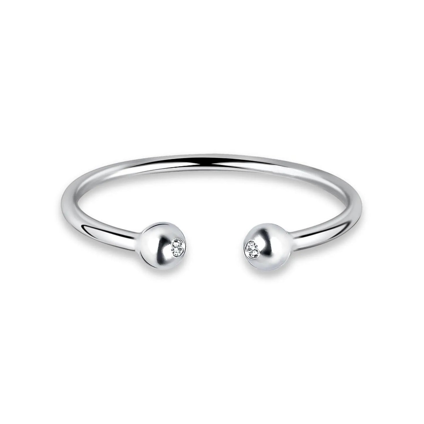 Anillos de dedo con círculo abierto y cuentas de bola