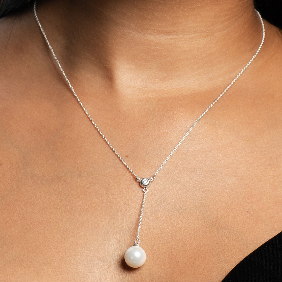 Collar de perlas en forma de Y