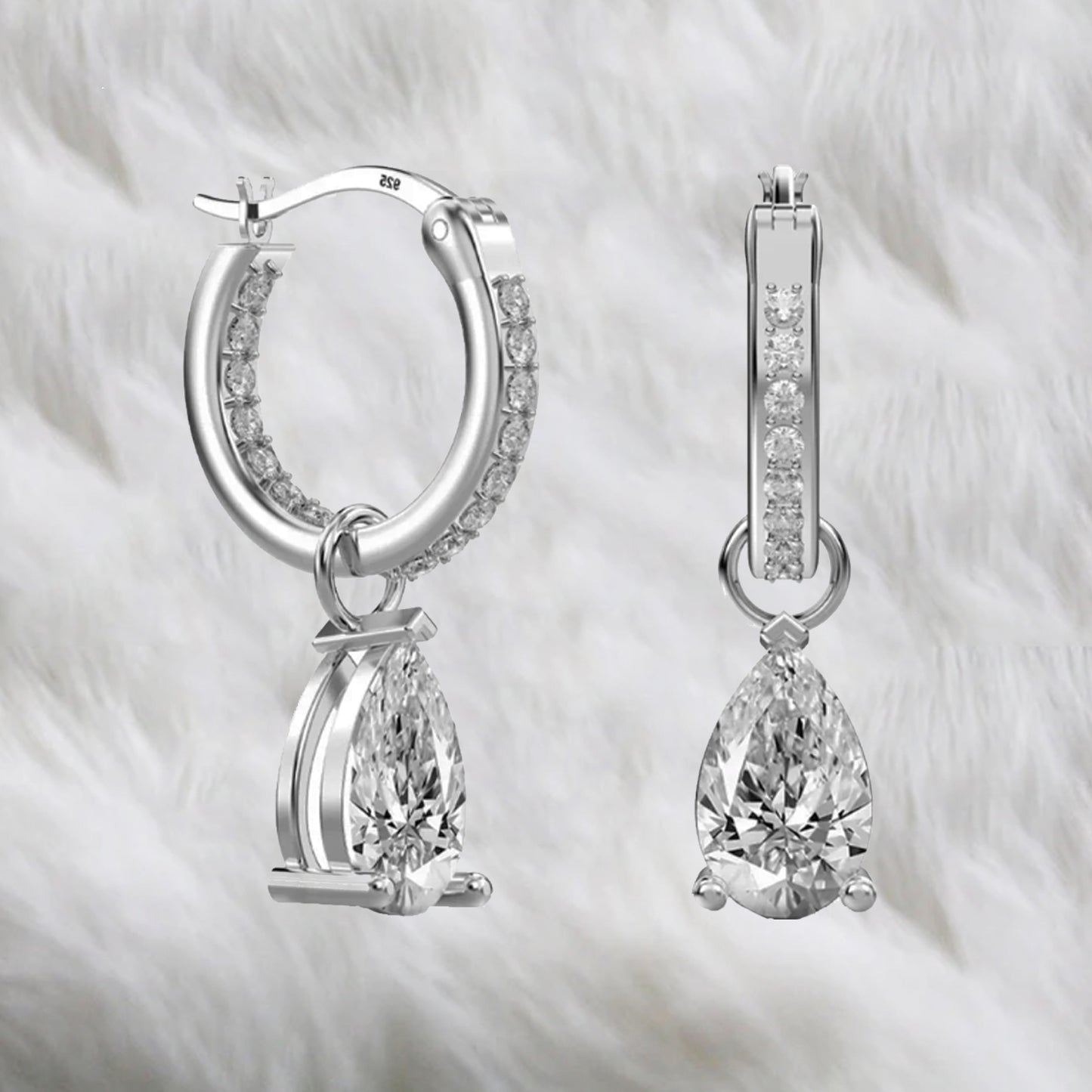 Pendientes de aro pequeños con cierre de clic de circonita cúbica