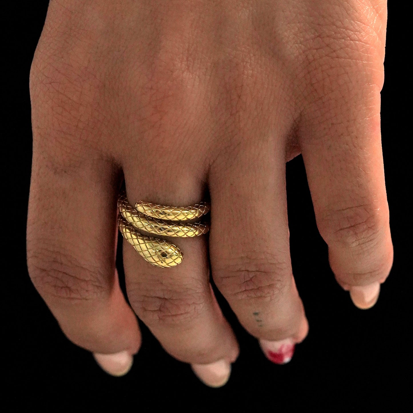 Sortija serpiente Mamba baño oro