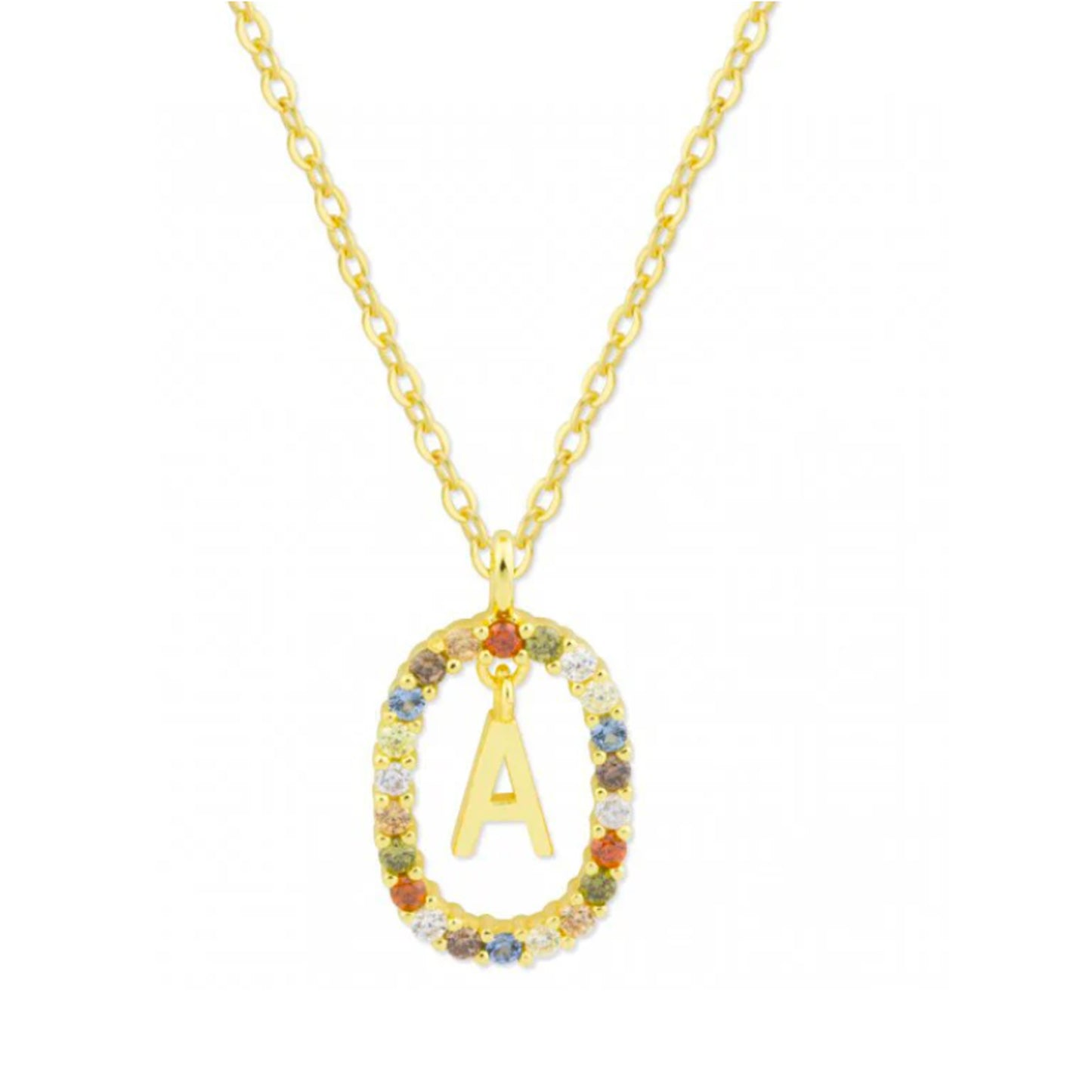 Collar de Plata de Ley chapado en oro con letra personalizable