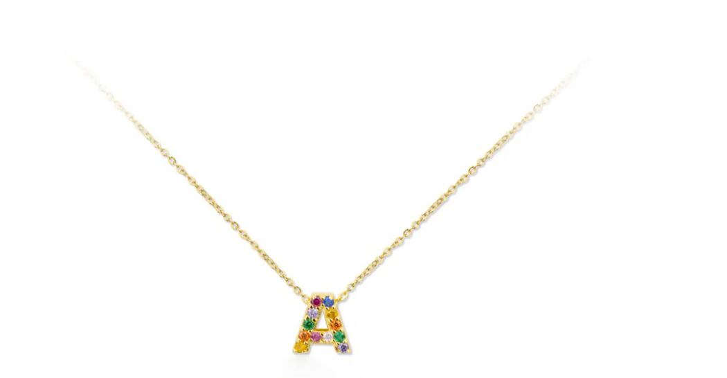 Collar de Plata de Ley con inicial circonitas