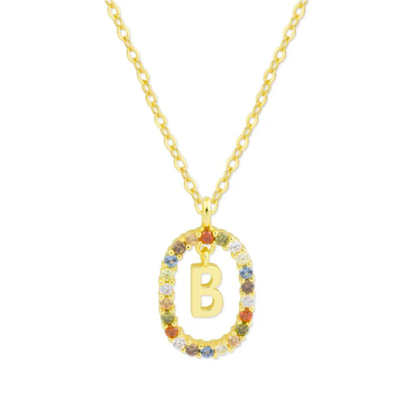 Collar de Plata de Ley chapado en oro con letra personalizable