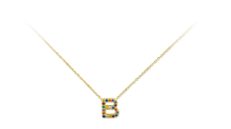 Collar de Plata de Ley con inicial circonitas