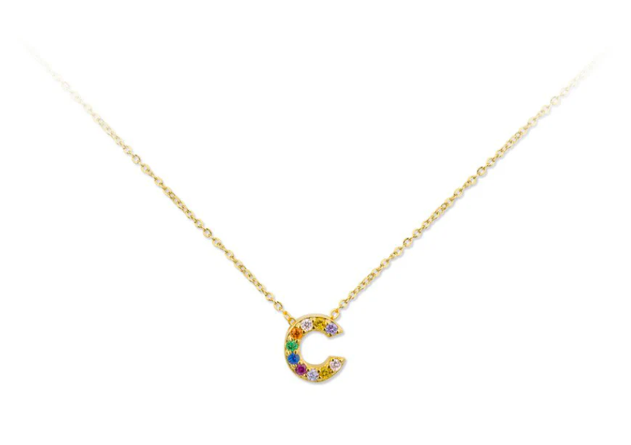 Collar de Plata de Ley con inicial circonitas