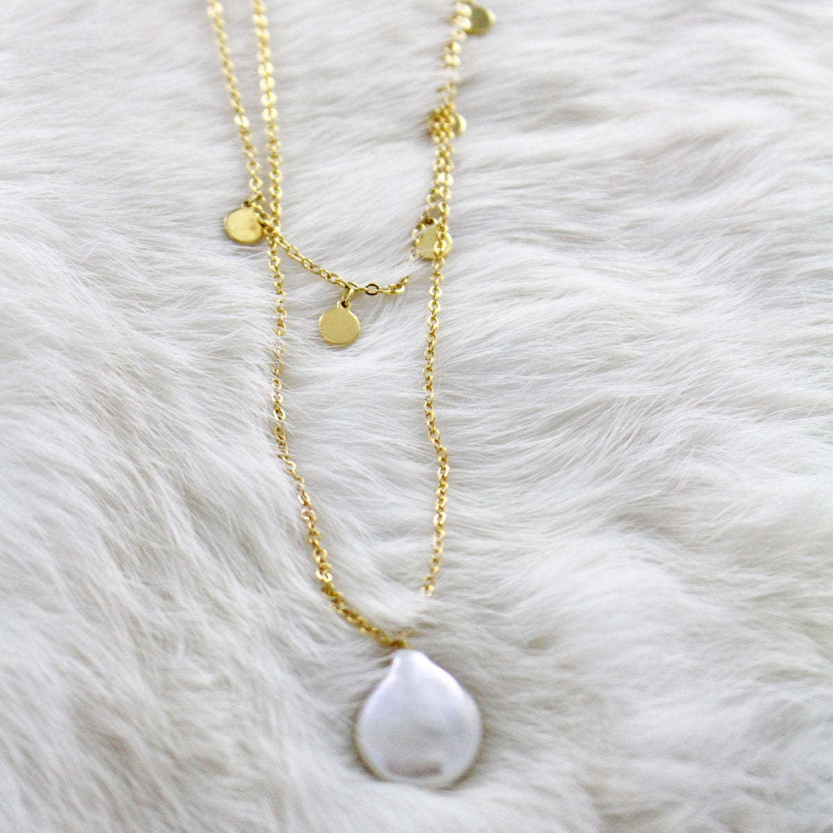 Gargantilla y collar de Plata de Ley y perla barroca