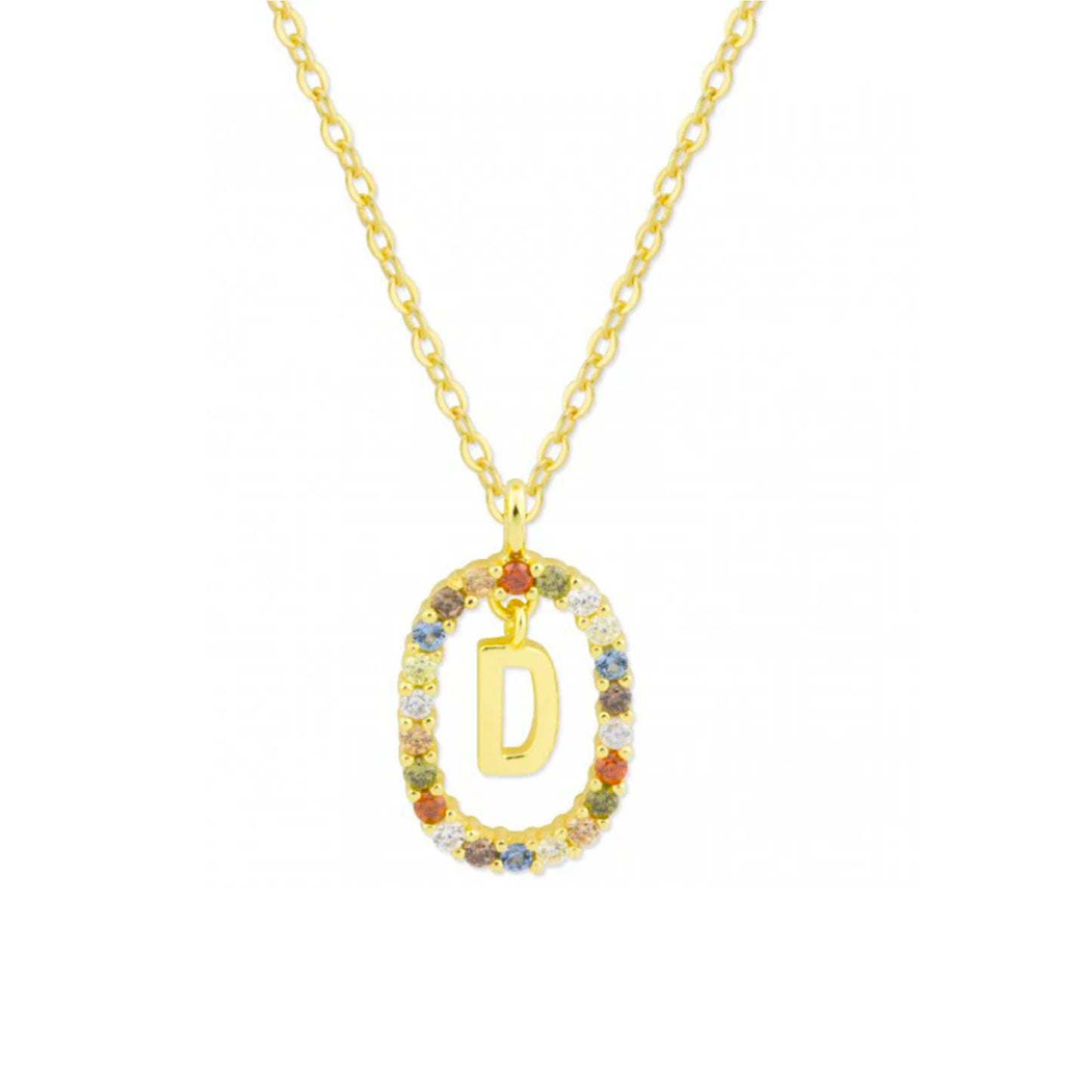 Collar de Plata de Ley chapado en oro con letra personalizable