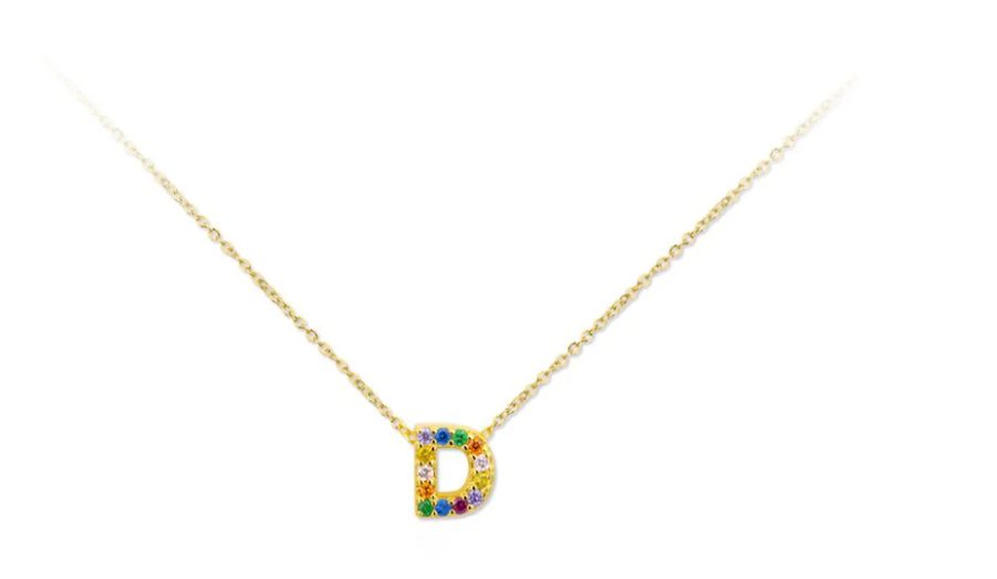 Collar de Plata de Ley con inicial circonitas