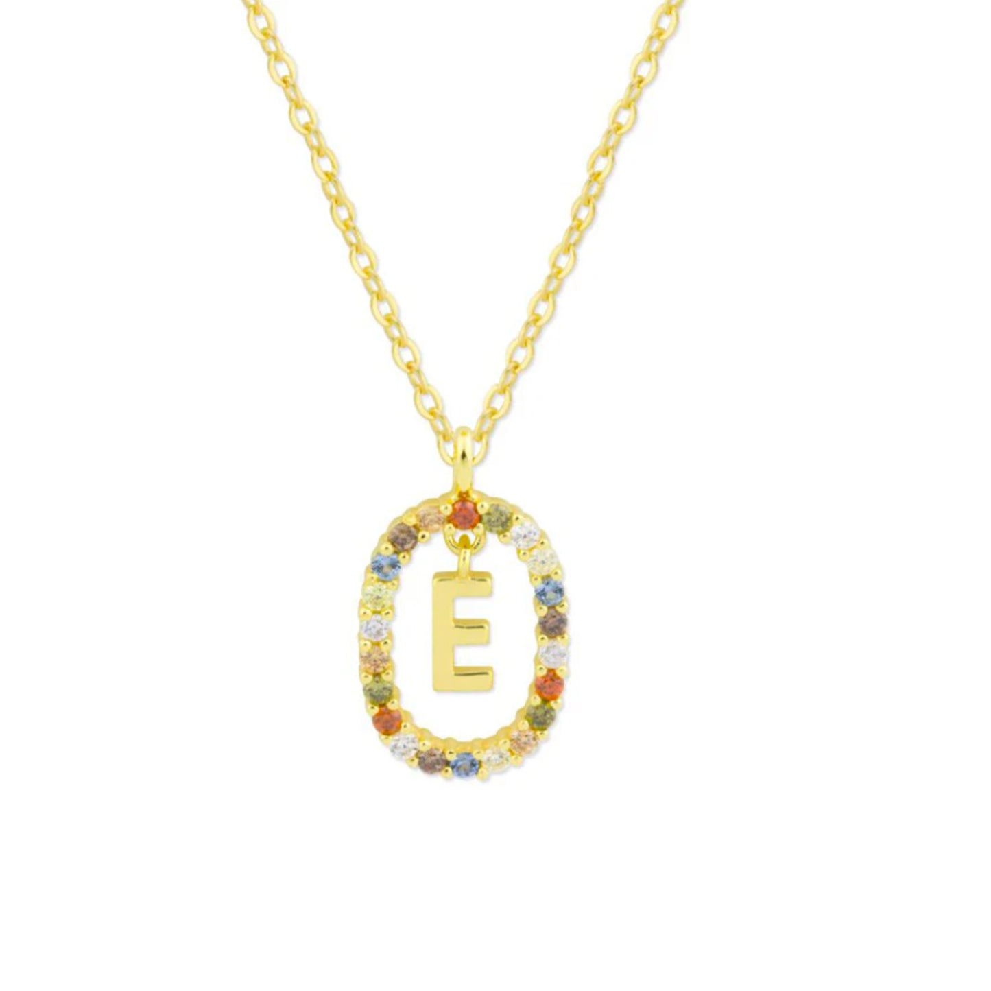 Collar de Plata de Ley chapado en oro con letra personalizable