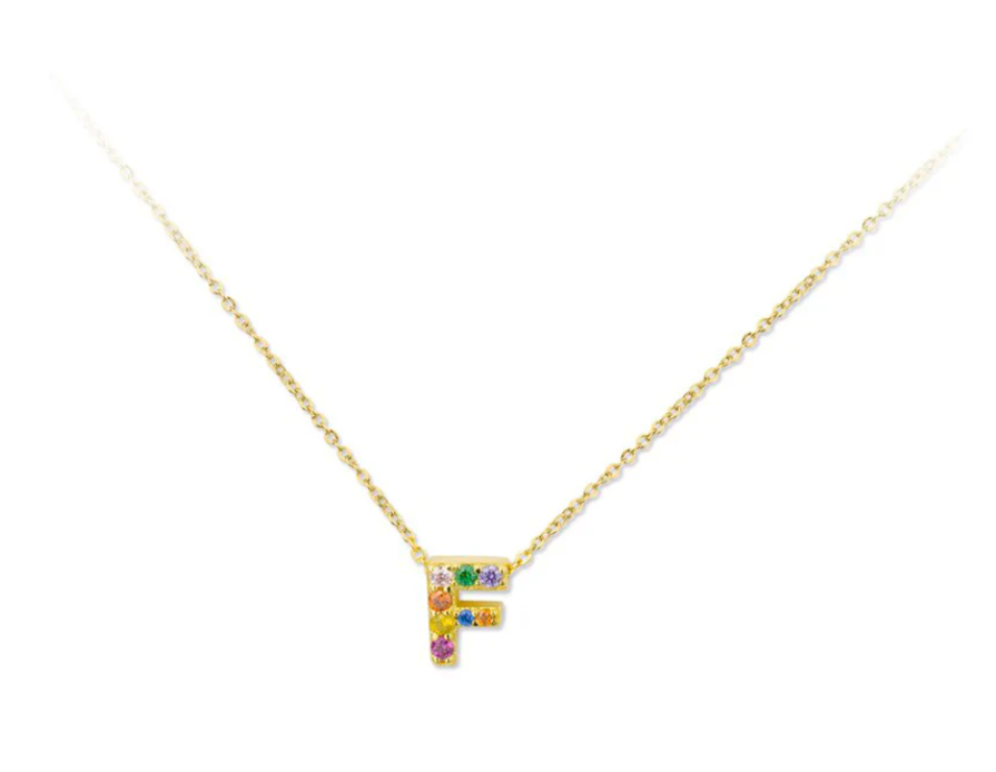 Collar de Plata de Ley con inicial circonitas