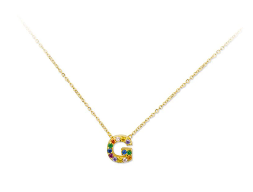 Collar de Plata de Ley con inicial circonitas