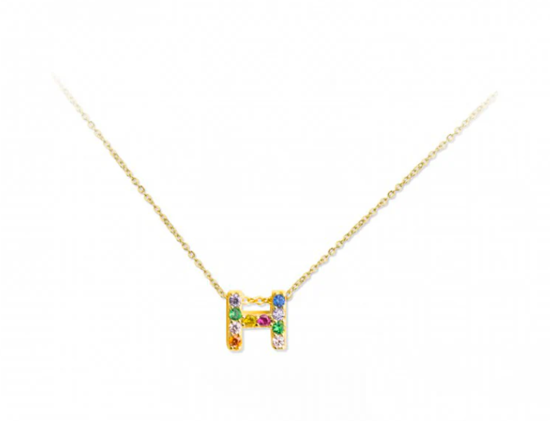 Collar de Plata de Ley con inicial circonitas