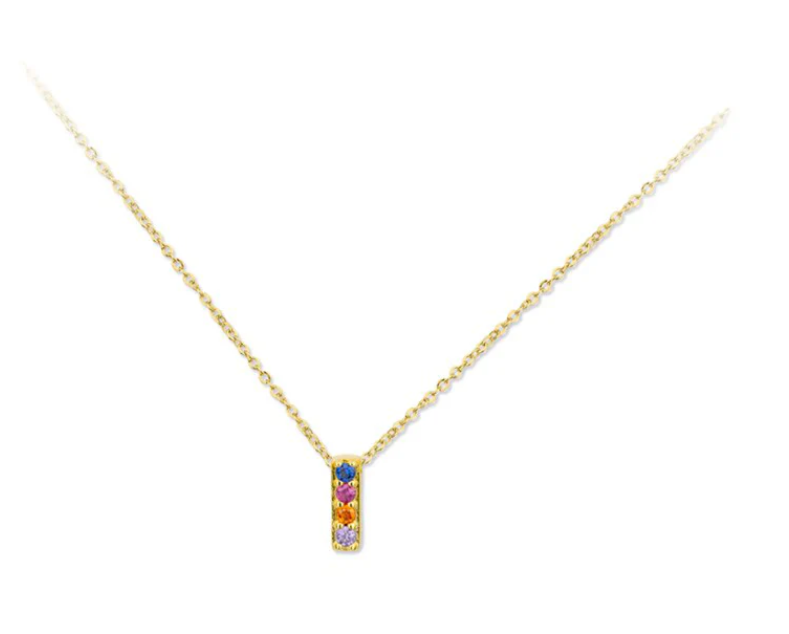 Collar de Plata de Ley con inicial circonitas