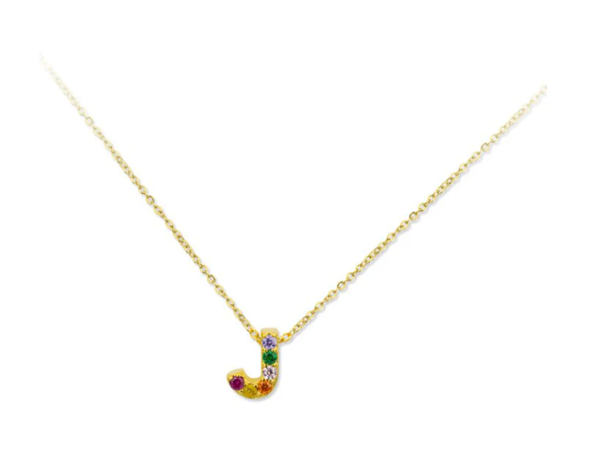 Collar de Plata de Ley con inicial circonitas
