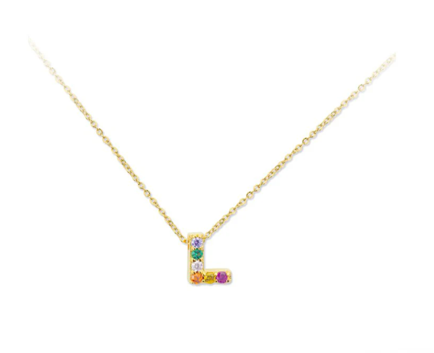 Collar de Plata de Ley con inicial circonitas