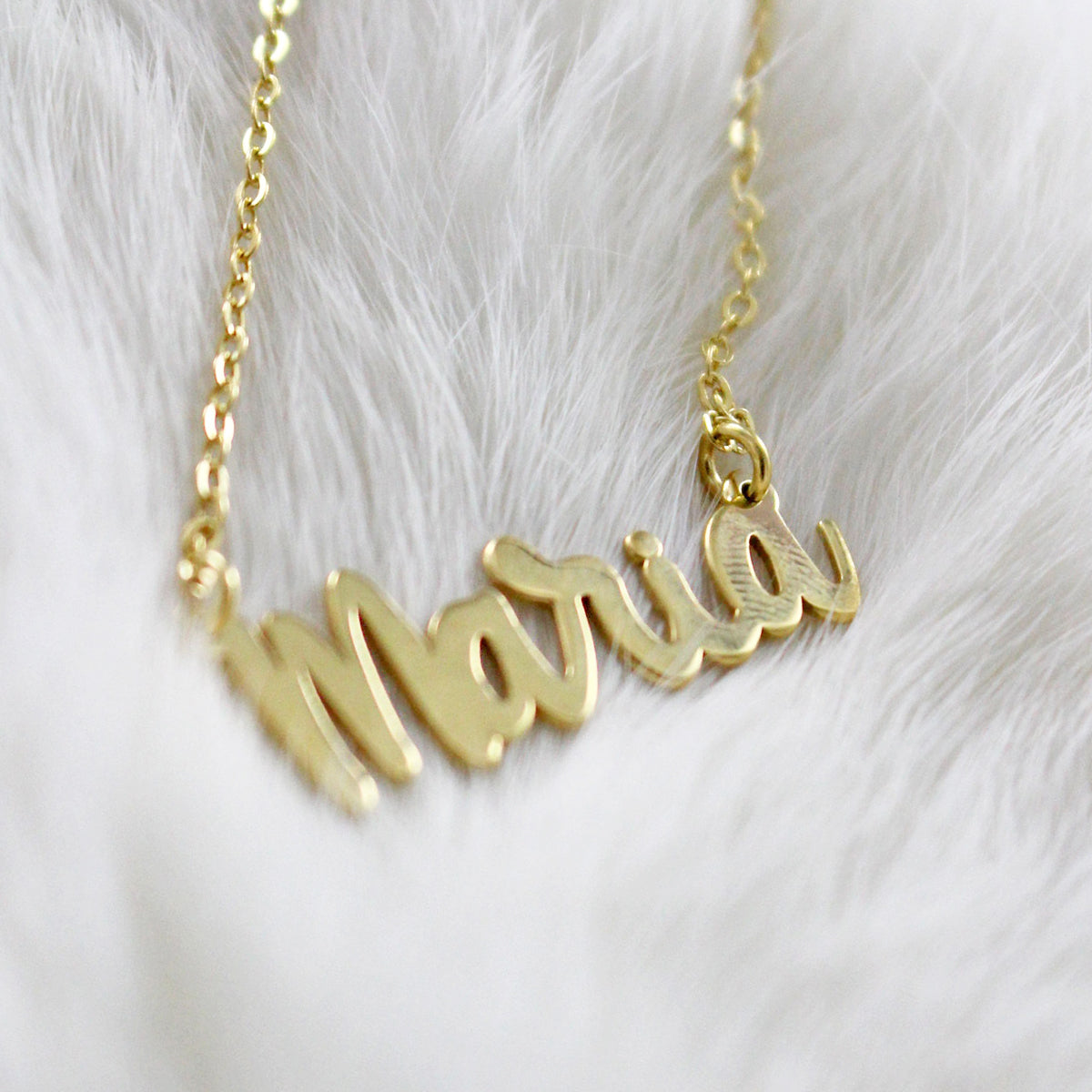 Collar nombre (personalizable) de Plata de Ley baño oro