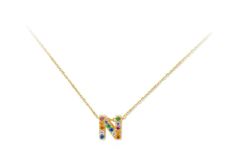 Collar de Plata de Ley con inicial circonitas