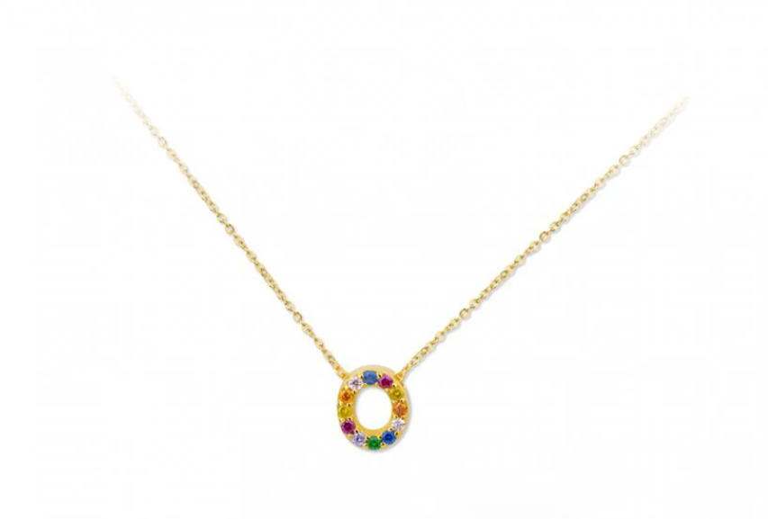 Collar de Plata de Ley con inicial circonitas