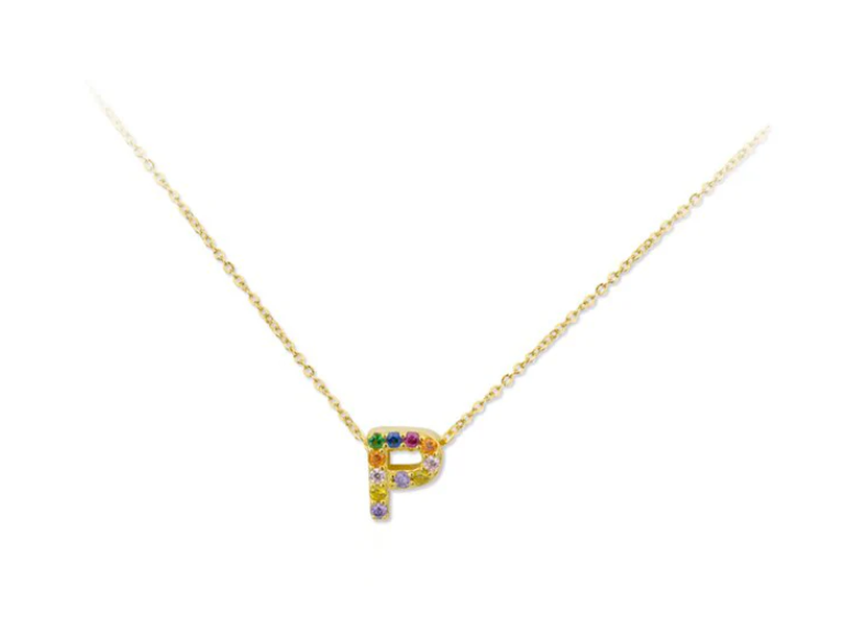 Collar de Plata de Ley con inicial circonitas