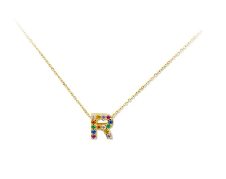 Collar de Plata de Ley con inicial circonitas