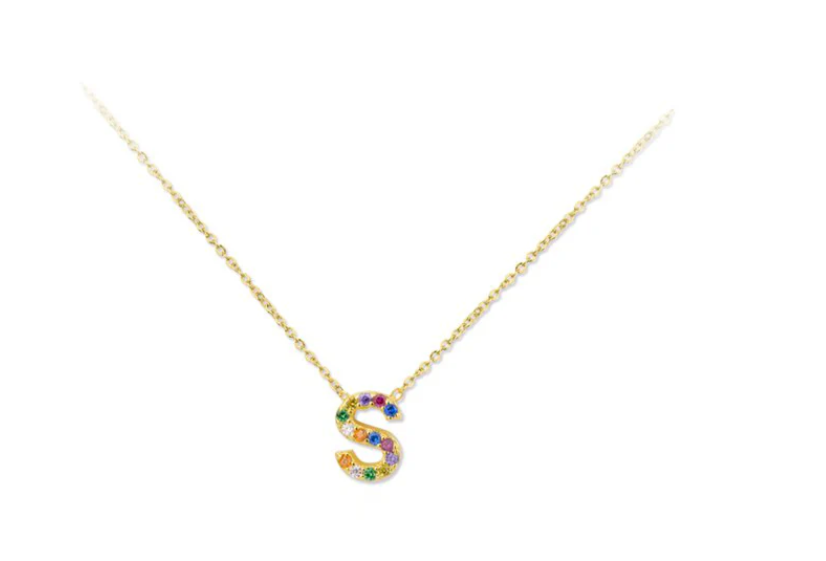 Collar de Plata de Ley con inicial circonitas