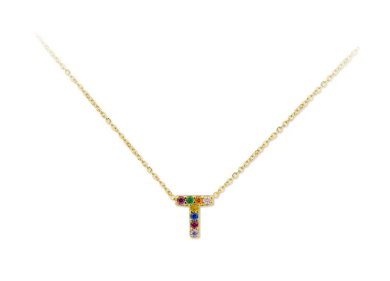 Collar de Plata de Ley con inicial circonitas