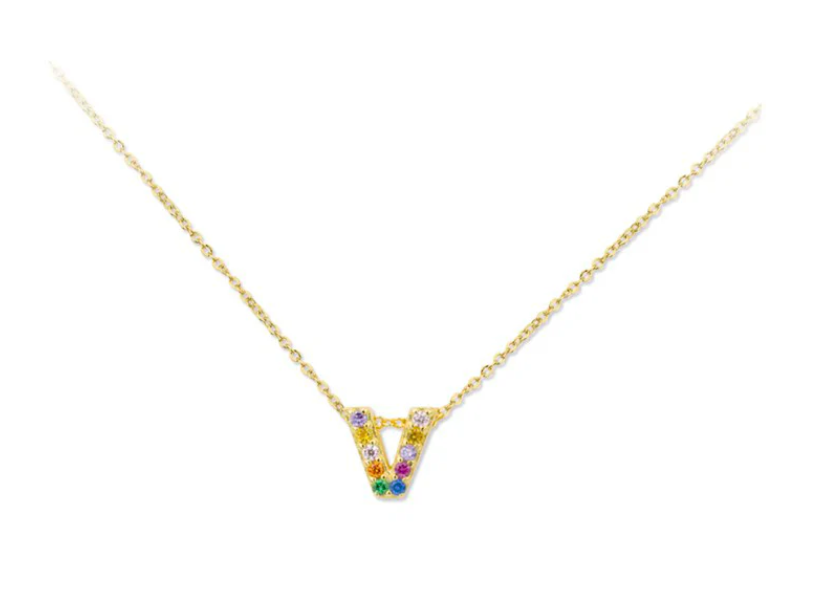 Collar de Plata de Ley con inicial circonitas