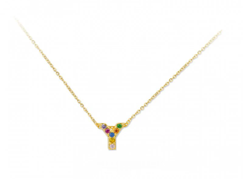 Collar de Plata de Ley con inicial circonitas