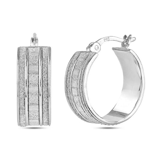 Pendientes de aro con baño de rodio