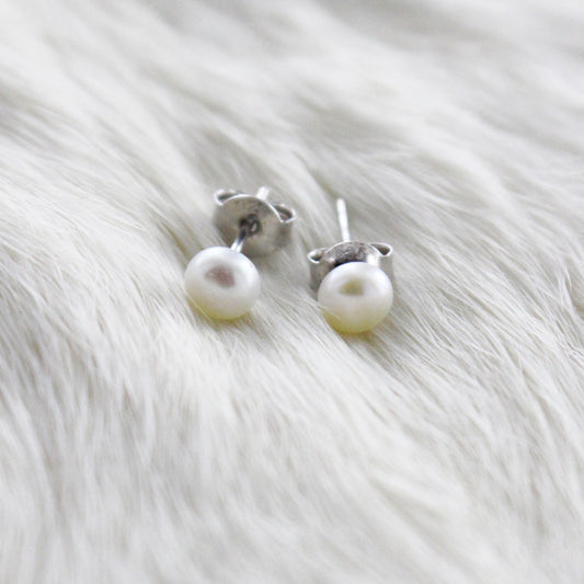 Pendiente perla natural 5mm