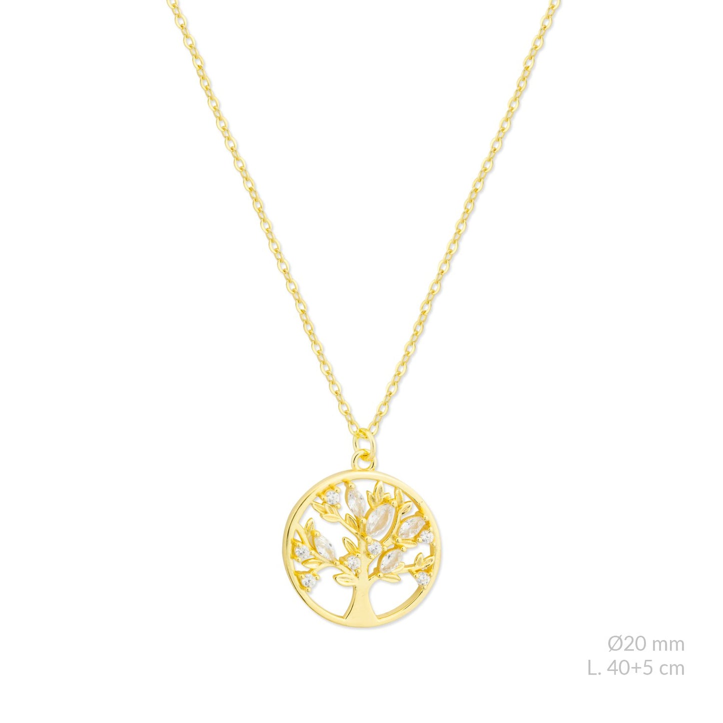 Gargantilla de Plata de Ley con circonitas árbol de la vida