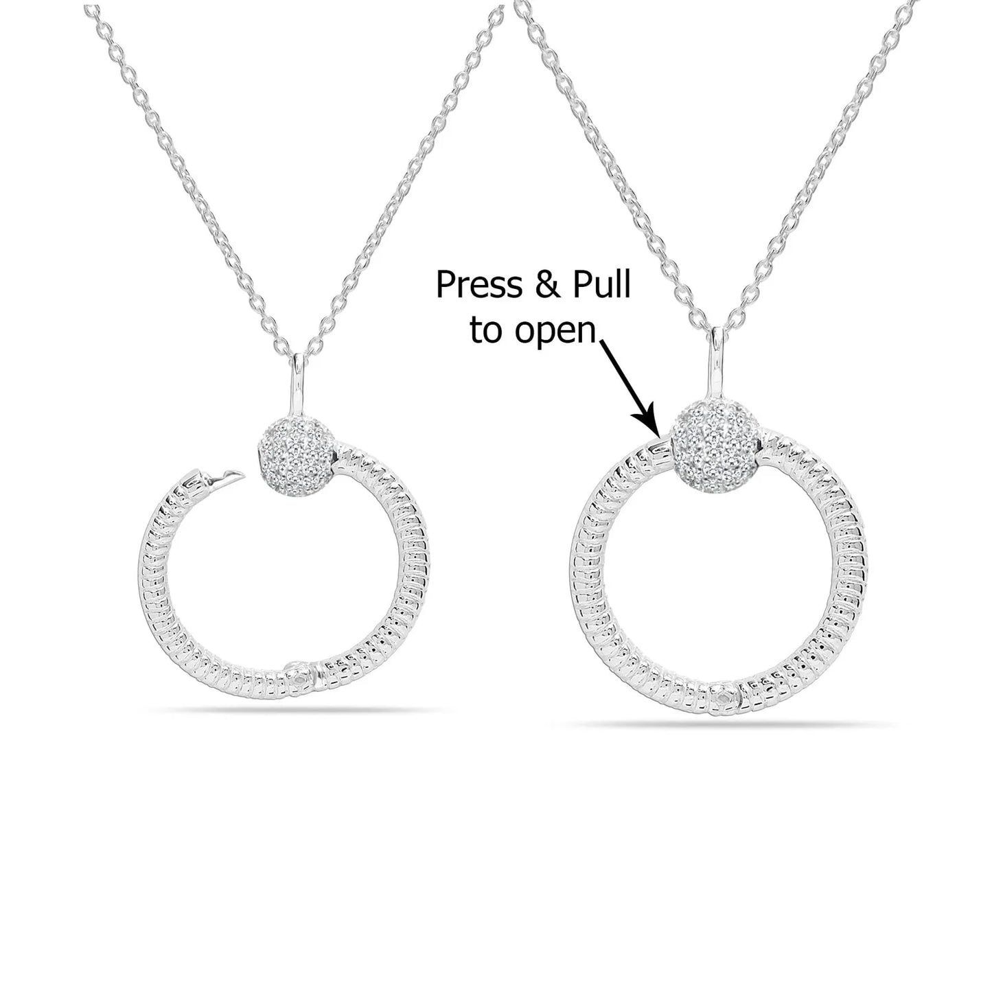 Collar con colgante con textura O Charm
