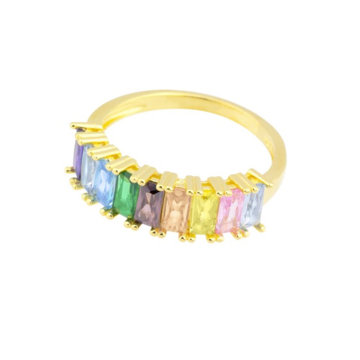 Anillo Multicolor de Circonitas Plata 925 – Joyas 24/7 | Minimalismo con Carácter