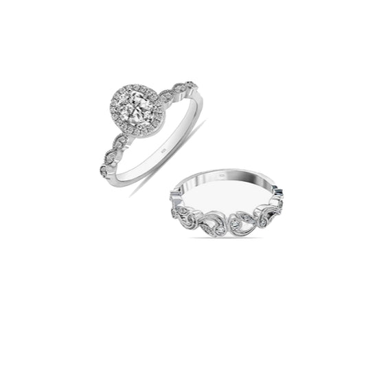 Set Sortija Dúo Brillante Plata 925 – Joyas 24/7 | Stacking Rings