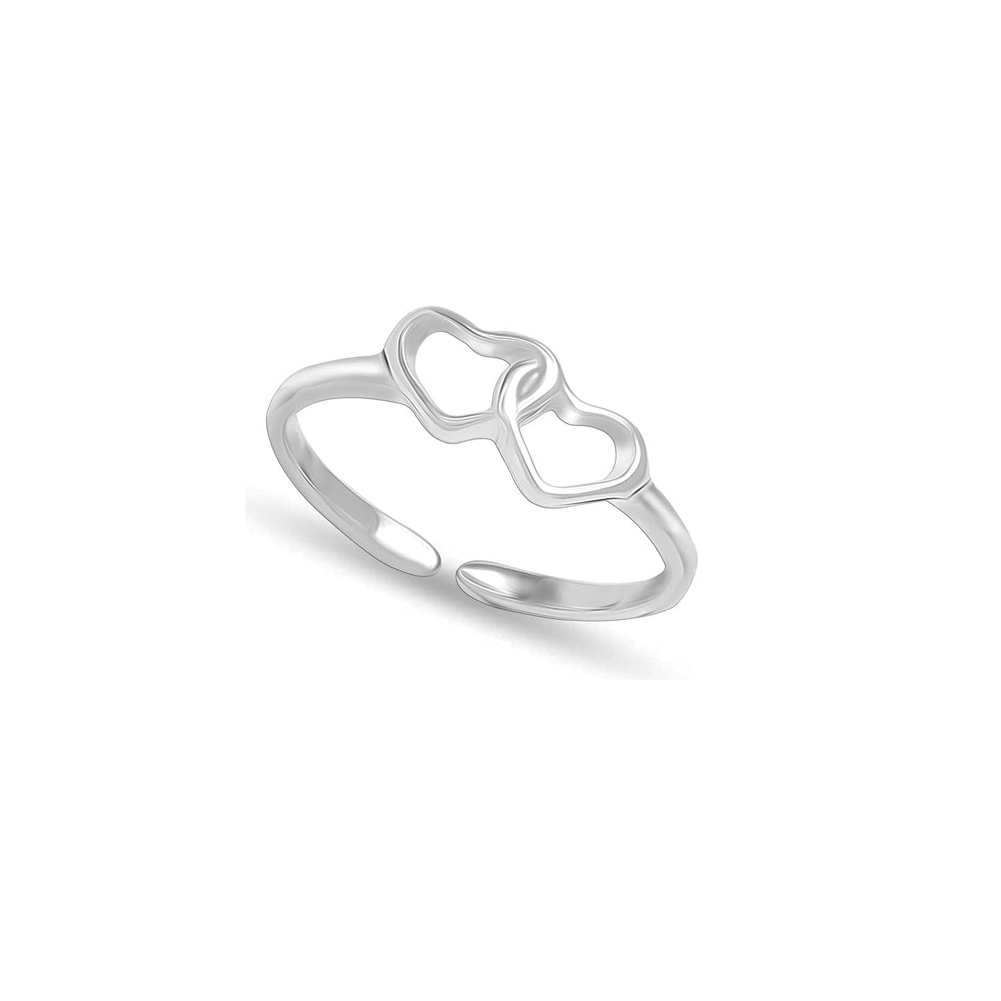 Sortija Doble Corazón Plata 925 – Joyas 24/7 | Minimalismo con Carácter