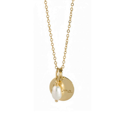 Collar Dije “Mamá” y Perla Barroca Baño Oro – Joyas 24/7 | Plata 925
