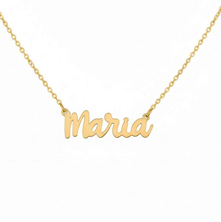 Collar Nombre Personalizable Baño Oro – Joyas 24/7 | Plata de Ley 925