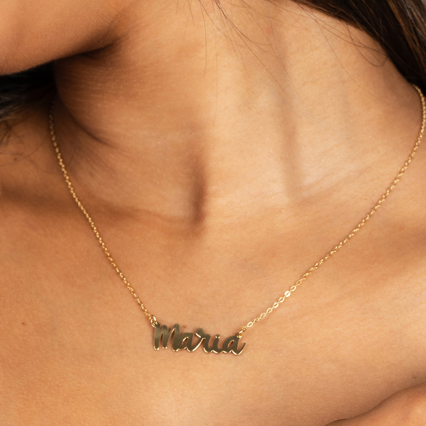 Collar Nombre Personalizable Baño Oro – Joyas 24/7 | Plata de Ley 925