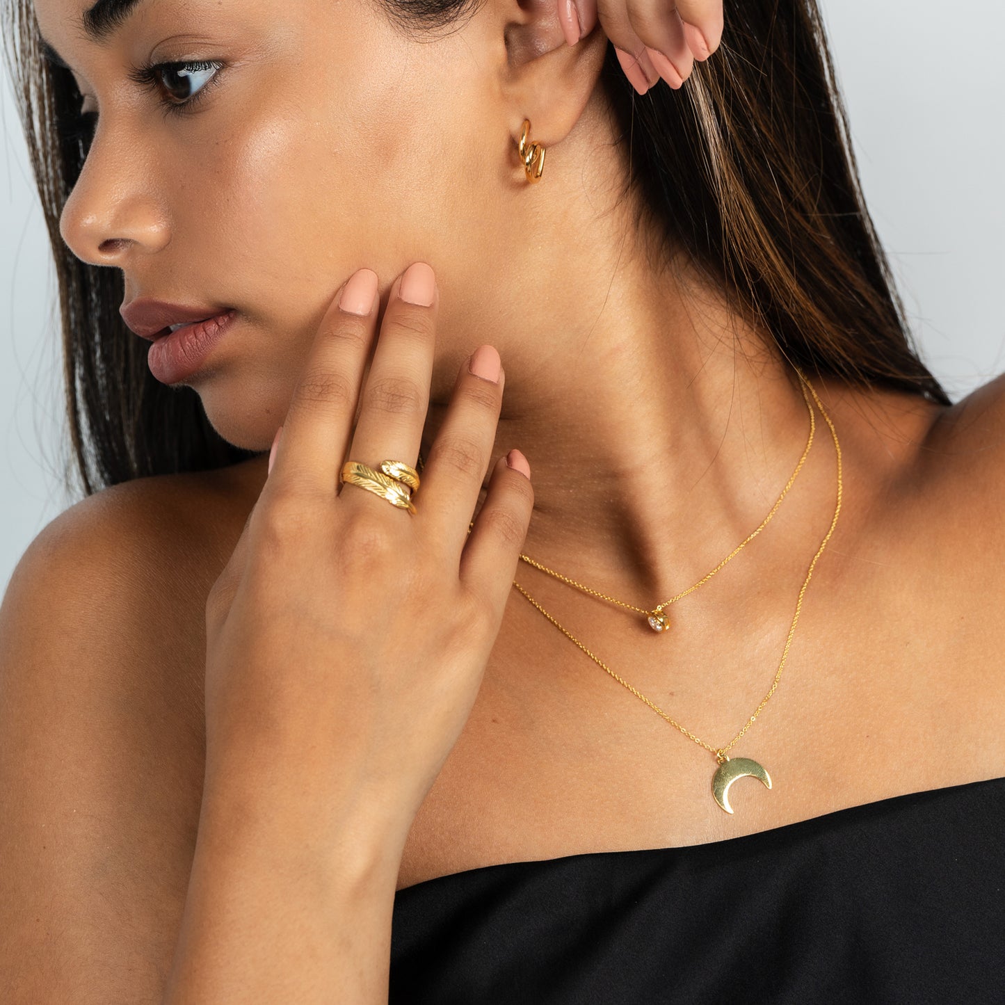 Gargantilla y Collar Luna con Circonita – Joyas 24/7 | Plata 925